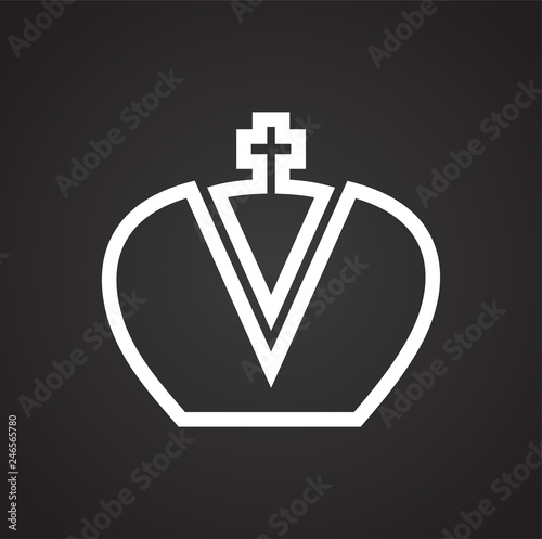 Crown set on black background for graphic and web design, Modern simple vector sign. Internet concept. Trendy symbol for website design web button or mobile app