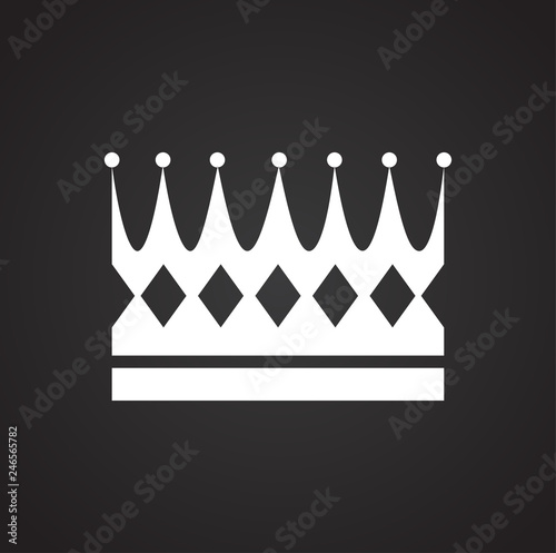 Crown set on black background for graphic and web design, Modern simple vector sign. Internet concept. Trendy symbol for website design web button or mobile app