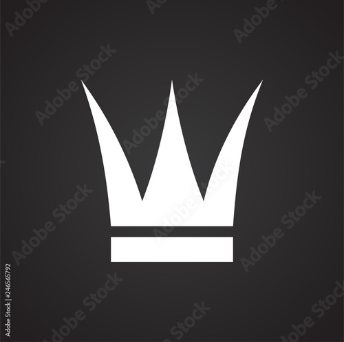Crown set on black background for graphic and web design, Modern simple vector sign. Internet concept. Trendy symbol for website design web button or mobile app