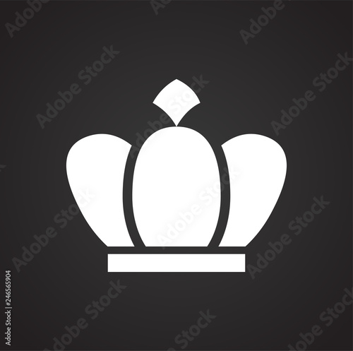 Crown set on black background for graphic and web design, Modern simple vector sign. Internet concept. Trendy symbol for website design web button or mobile app