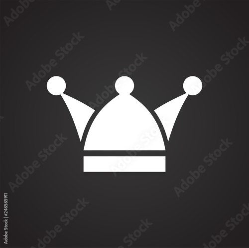 Crown set on black background for graphic and web design, Modern simple vector sign. Internet concept. Trendy symbol for website design web button or mobile app
