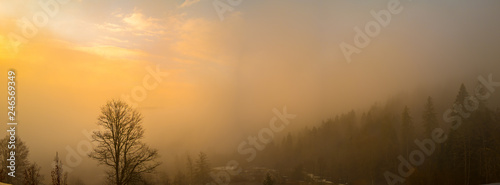 Nebel und Dunst mit Morgenrot im Schwarzwald © Ralf