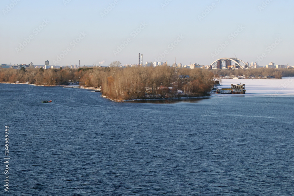 Fototapeta premium Dnipro river, Kyiv, Ukraine