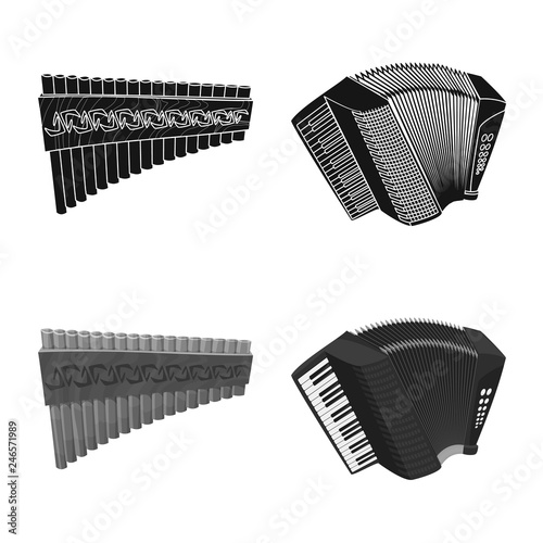 Vector design of music and tune sign. Collection of music and tool vector icon for stock.