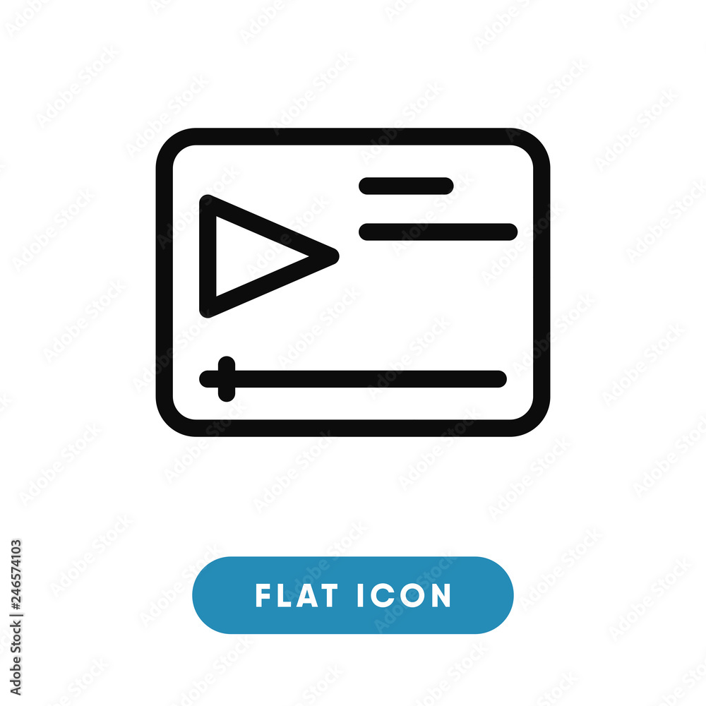 Video player vector icon