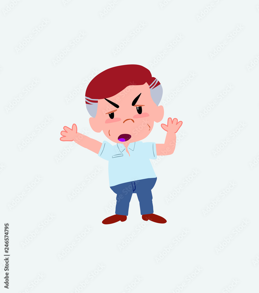 Businessman in casual style argues something with a gesture of discontent. Businessman in casual style argues something with a gesture of discontent.