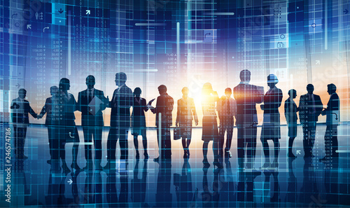 Photography Large business group working concept illustration