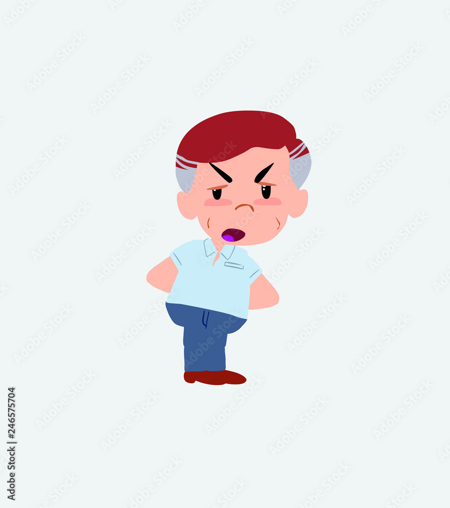 Businessman in casual style is slightly angry. Businessman in casual style is slightly angry.