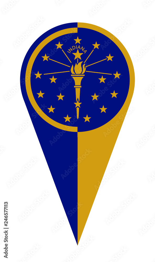 Indiana Map Pointer Location Flag Indiana Map Pointer Location Flag