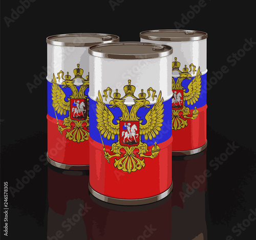 Oil barrel with flag of Russia