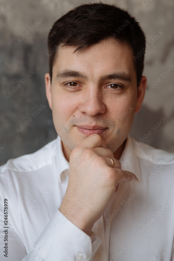 Portrait Of A Mature Man Smiling At The Camera. Home Portrait Of A Mature Man Smiling At The Camera. Home