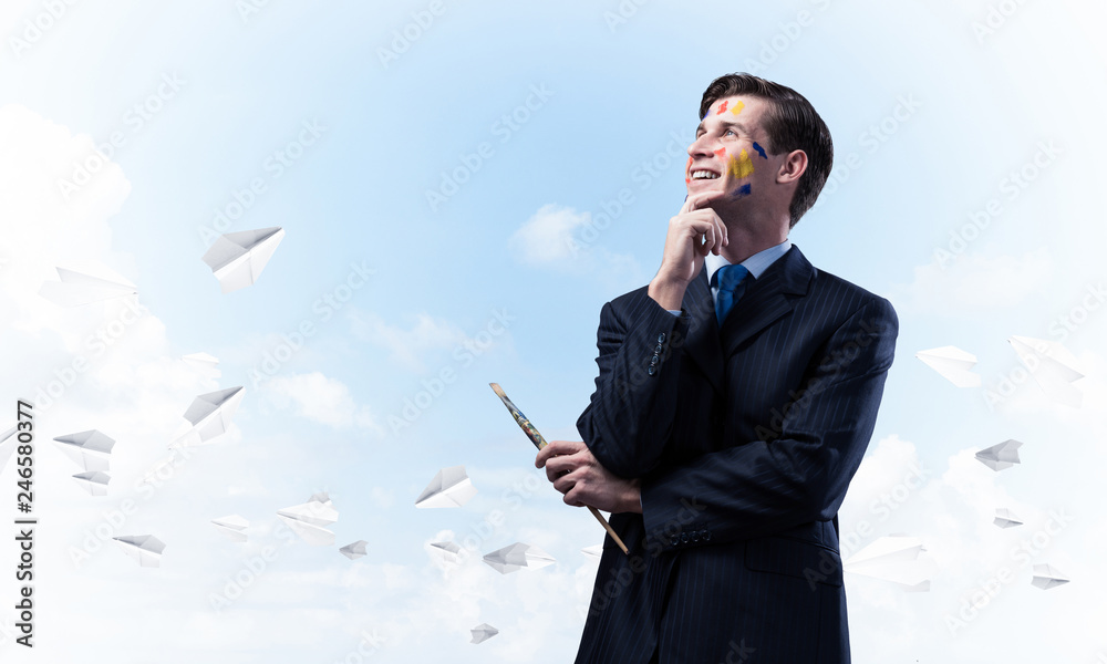 Inspiration of young creative businessman Inspiration of young creative businessman