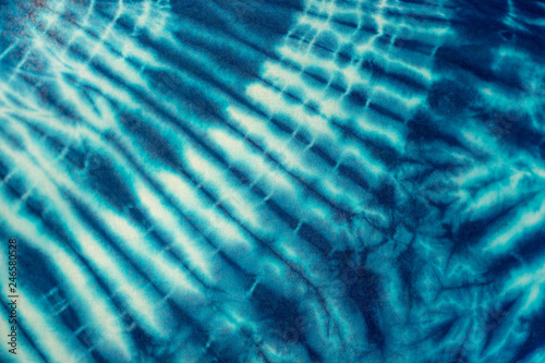 Indigo dyed fabric Ancient dyeing methods of the native people of Thailand Concept of clothing Production by hand
