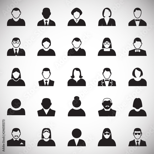 Profile icons set on white background for graphic and web design, Modern simple vector sign. Internet concept. Trendy symbol for website design web button or mobile app