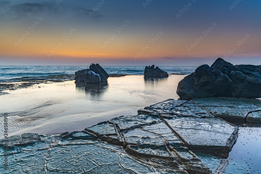 Sunrise Seascape and Rock Ledge Sunrise Seascape and Rock Ledge