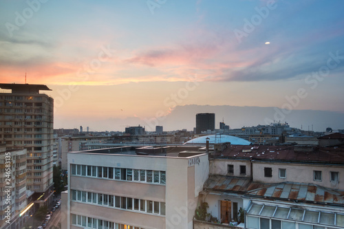 BUCHAREST, ROMANIA - August 28, 2017: view of Buildings around Bucharest, Romanian