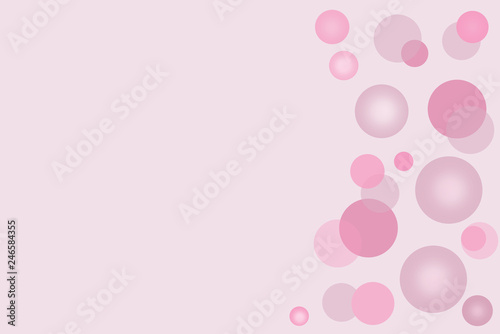Abstract spheres and circles in gray pink colors, copy space, template for card, cover, poster, space for text or design. © Tatiana