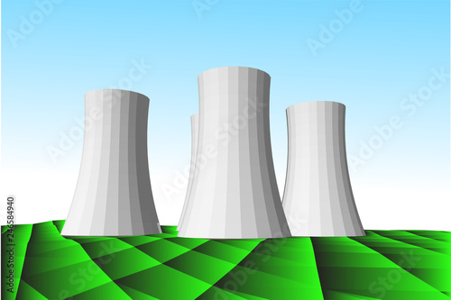 nuclear power plant on background of blue sky