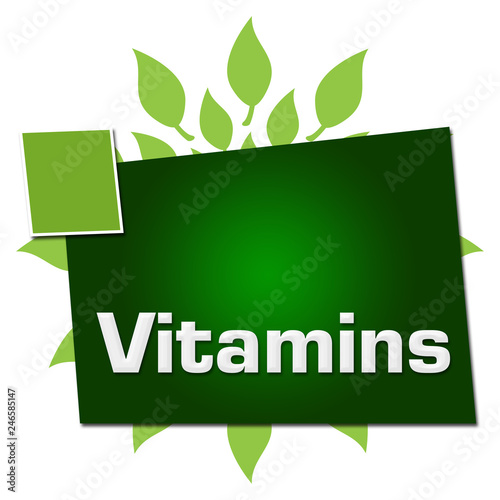 Vitamins Leaves Circular Squares Text 