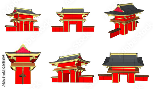 vector illustration of chinese pagoda