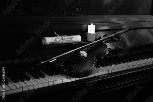 two violins and piano.two violins and piano