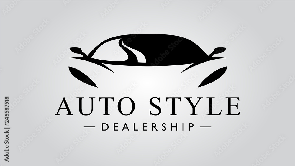 Super car logo design with concept sports vehicle icon silhouette - obrazy, fototapety, plakaty 