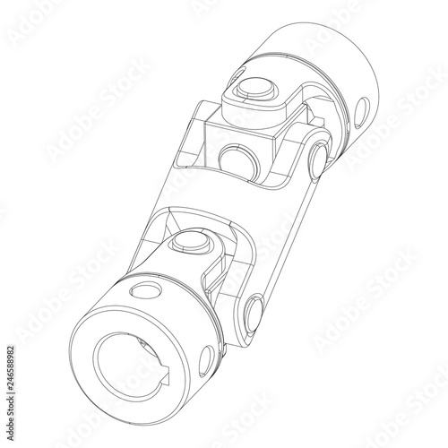 Cross of the propeller shaft. Vector illustration.