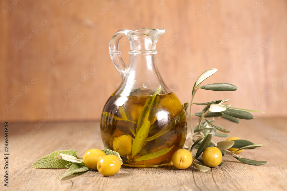 oil bottle and olive branch oil bottle and olive branch
