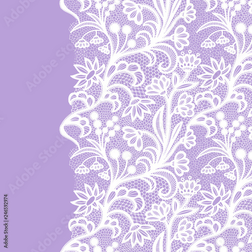 Wallpaper Mural White vintage lace elegant lace. Lacy border. Torontodigital.ca