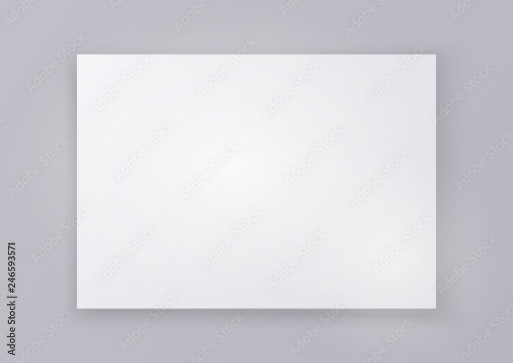 Blank sheet of white paper isolated on a gray background. Vector illustration. Blank sheet of white paper isolated on a gray background. Vector illustration.