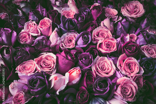 Romantic vintage bouquet of roses.