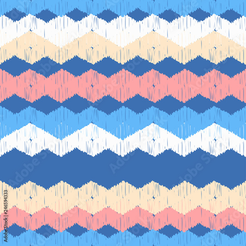 Trendy seamless pattern designs. Zigzag mosaic with hatching texture. Vector geometric background. Can be used for wallpaper, textile, invitation card, wrapping, web page background.