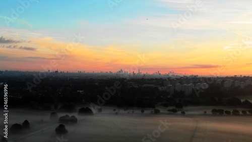 London skyline at dawn 
