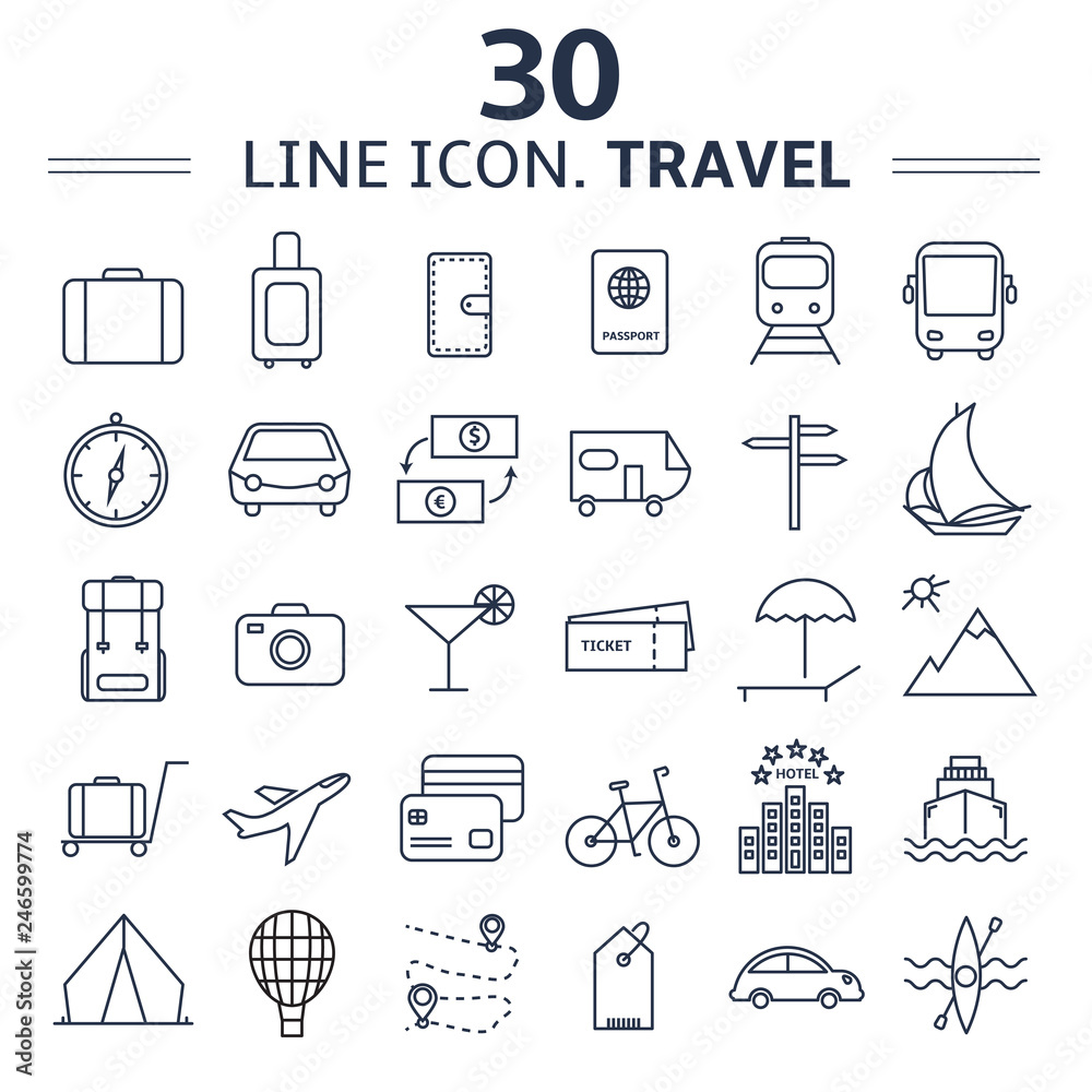Travel and tourism icon set Travel and tourism icon set