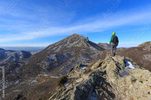 Trekking in Beshtau Mountain near Pyatigorsk in Minvody Resort in Stavropol Region in Caucasus in Russia