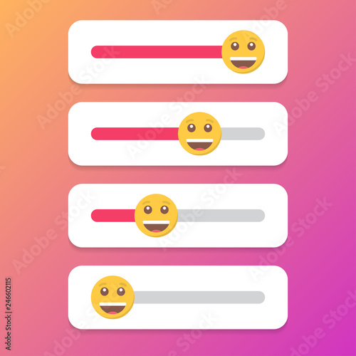 Set of slider smile for social media. Vector illustration
