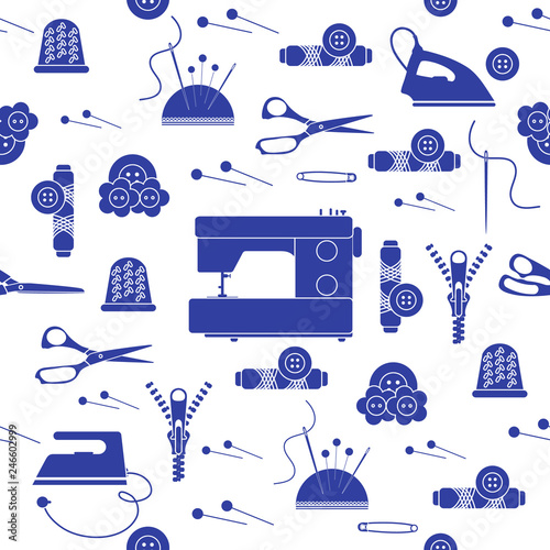 Sewing and needlework seamless pattern.