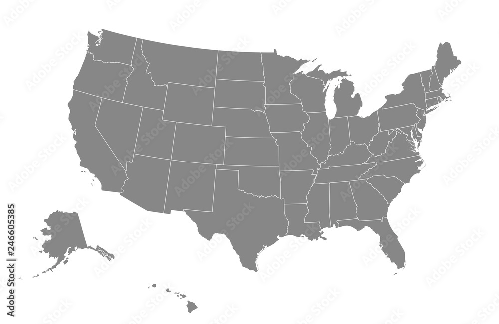 Naklejka premium Mapa USA. Ilustracji wektorowych.