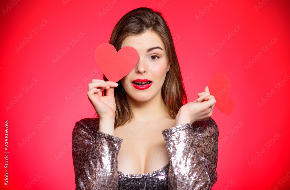 Dating when you have adult braces. Girl pretty wearing orthodontic braces and smiling. How to kiss with braces. Woman makeup red lips hold heart symbol love. Valentines day concept. Braces and beauty Dating when you have adult braces. Girl pretty wearing orthodontic braces and smiling. How to kiss with braces. Woman makeup red lips hold heart symbol love. Valentines day concept. Braces and beauty
