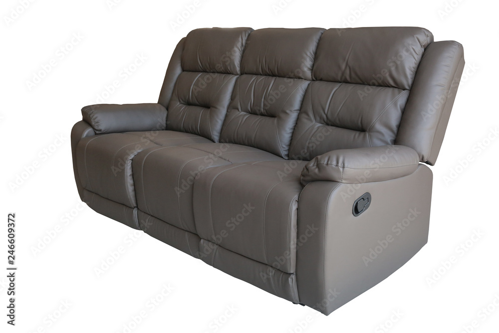Gray sofa recliner isolated on white background Gray sofa recliner isolated on white background