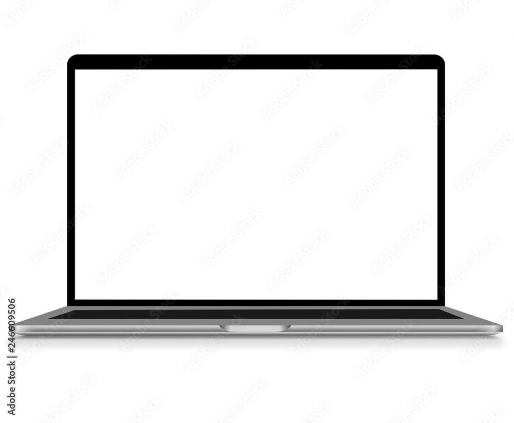 Laptop with blank screen isolated on white background, Vector Laptop with blank screen isolated on white background, Vector