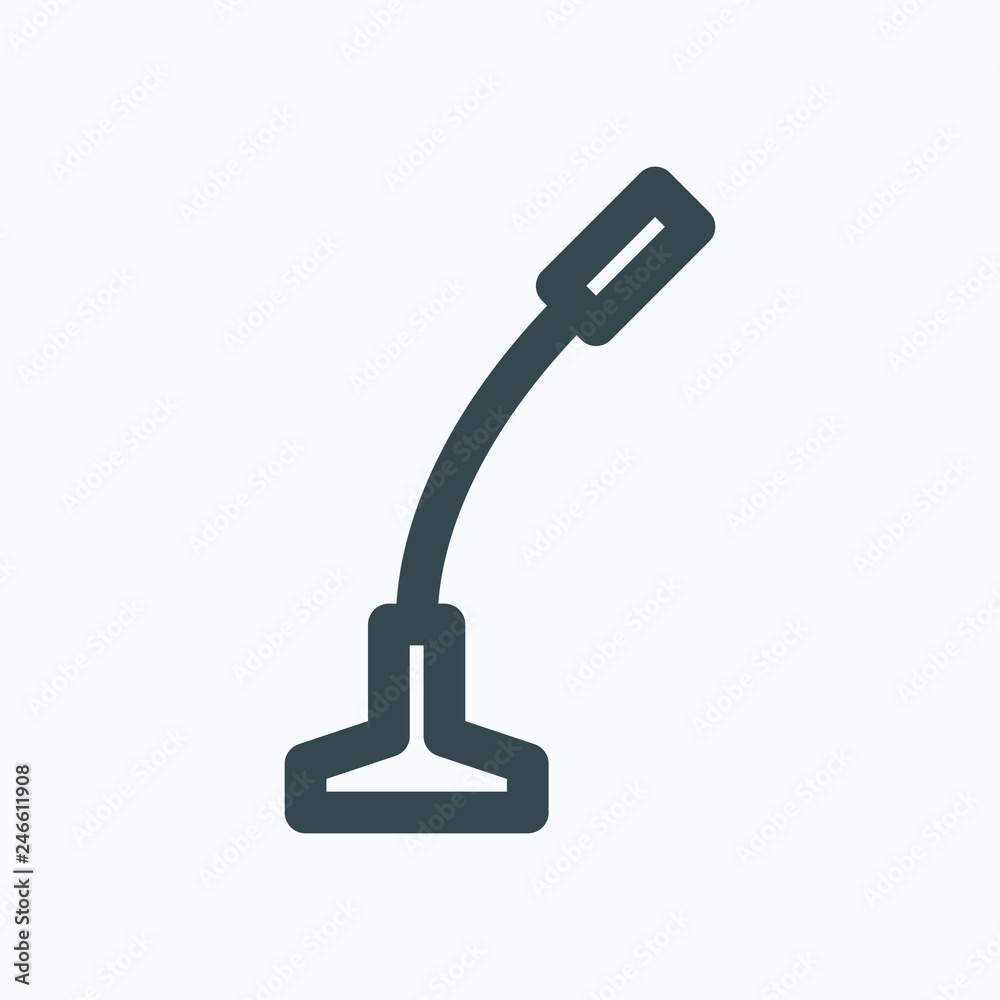 Desktop microphone outline icon, desktop mic for pc, computer, laptop, notebook vector icon Desktop microphone outline icon, desktop mic for pc, computer, laptop, notebook vector icon