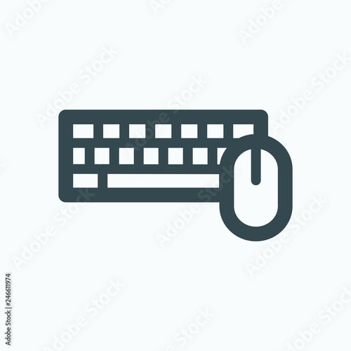 Keyboard and mouse combo vector icon, computer accessories vector icon