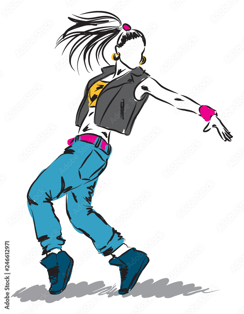 Obraz premium hip-hop dancer illustration C