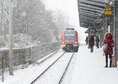 Train in the snow photo