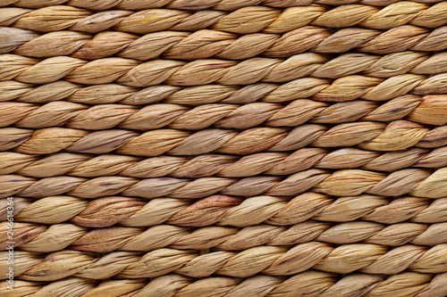 Close-up wicker basket texture. Natural fibers.