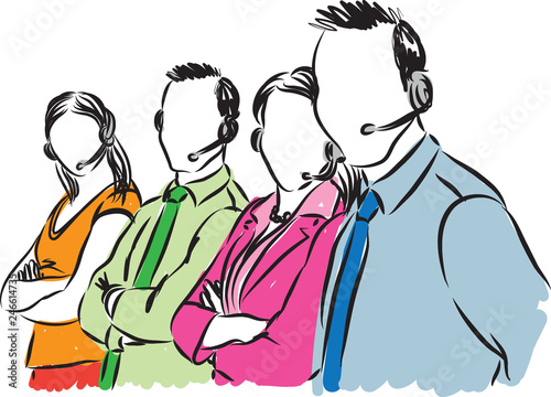 call center agents illustration