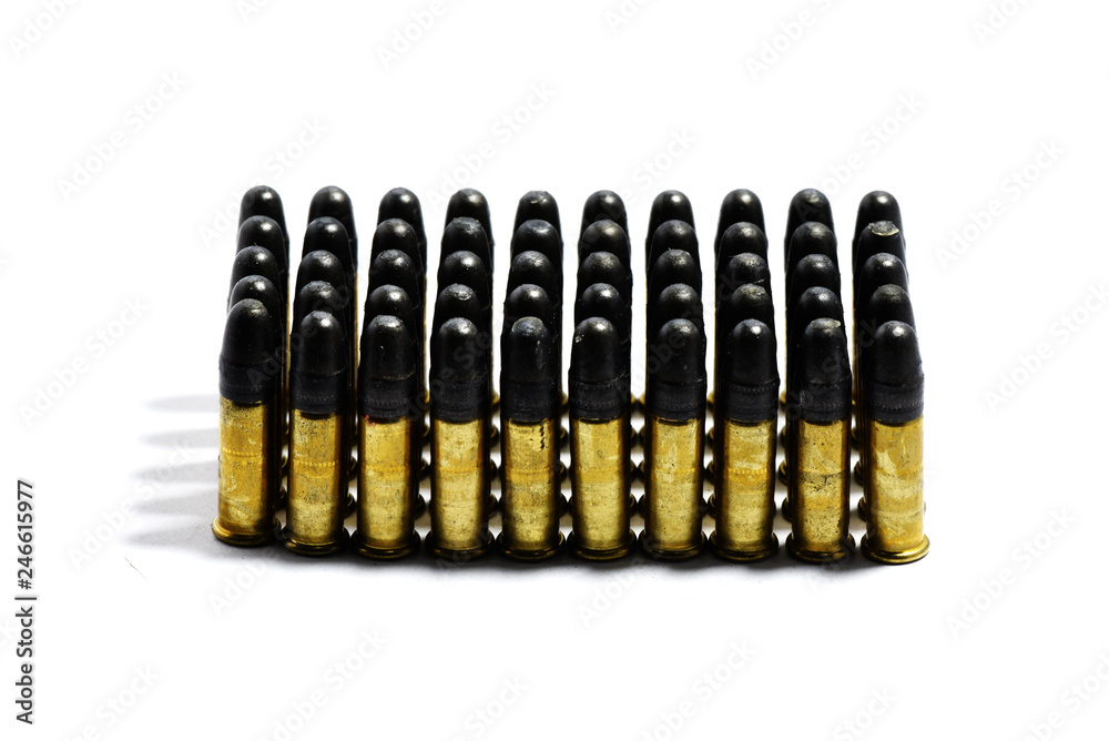 Gun with ammunition on white background. Gun with ammunition on white background.