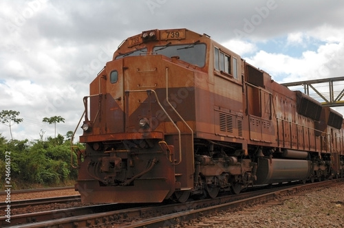 old rusted diesel locomotive