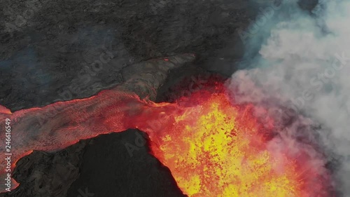 Leilani estates's fissure 8 erupting. a birds eye view on this amazing event photo